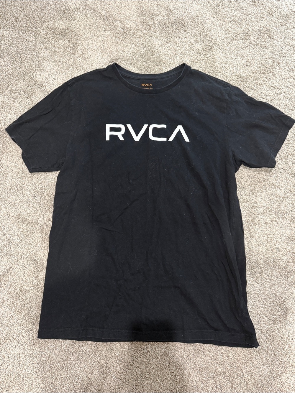 RVCA Black Tee with White Logo